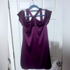 Silky maroon dress